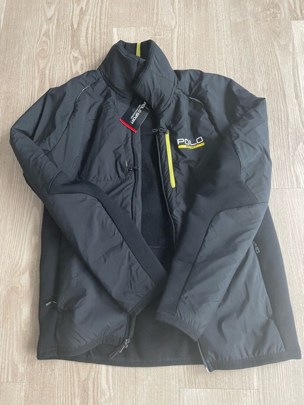 NEW RALPH LAUREN POLO SPORT MEN'S SMALL BLACK FULL-ZIP HYBRID TECH JACKET